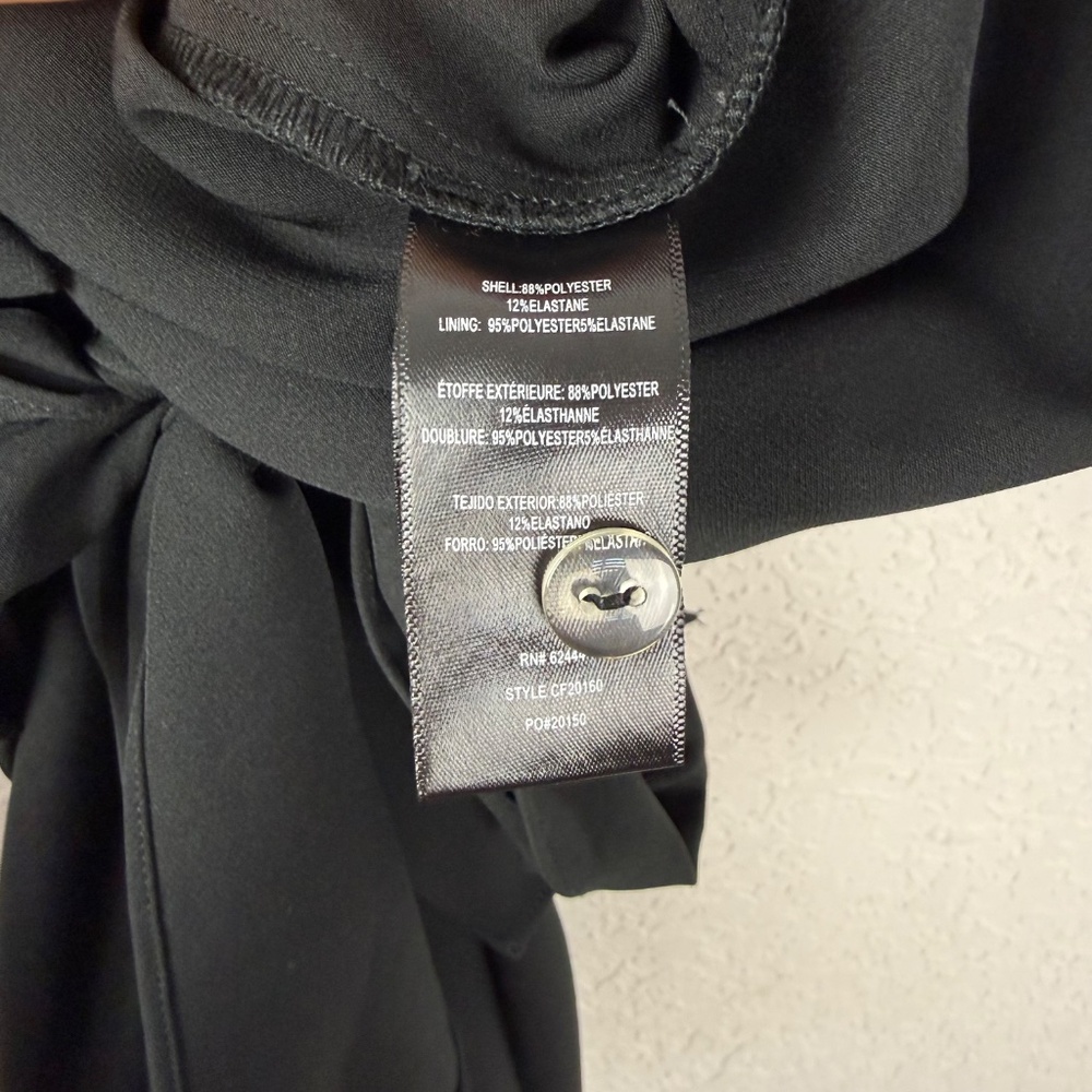 Nicole Miller Womens Collection Black Wrap Front Short Sleeve Jumpsuit 4 - Picture 9 of 14